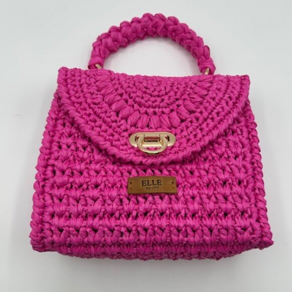 ELLE Raffia Crochet Handbag - Picture 1 of 16